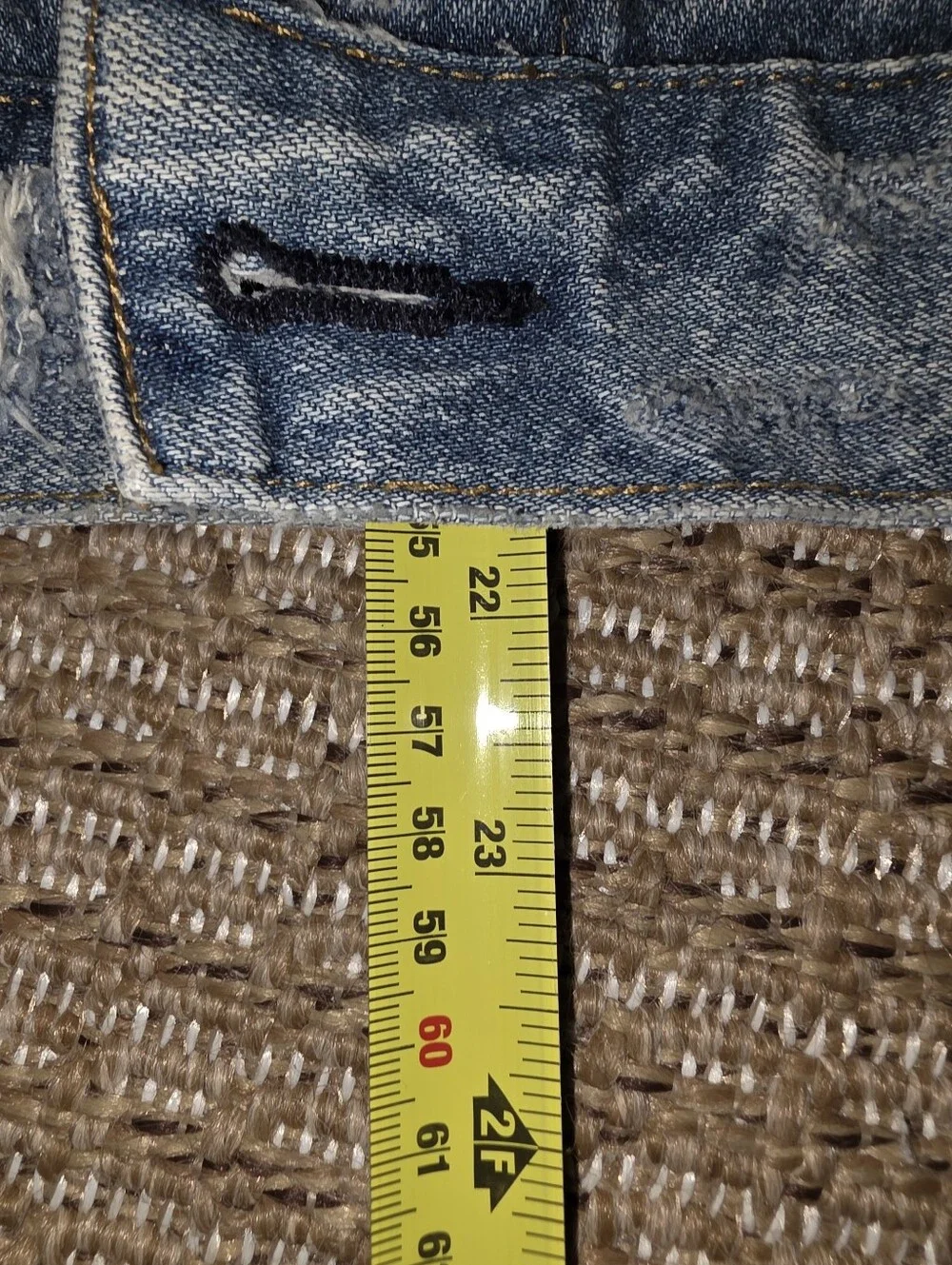 Upcycled Better Quality Distressed Denim Jean Jacket Size Medium